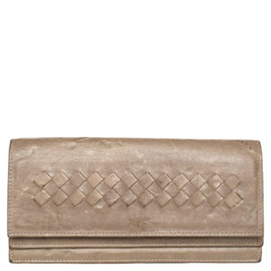 Bottega Veneta Beige Intrecciato leather Bifold Wallet