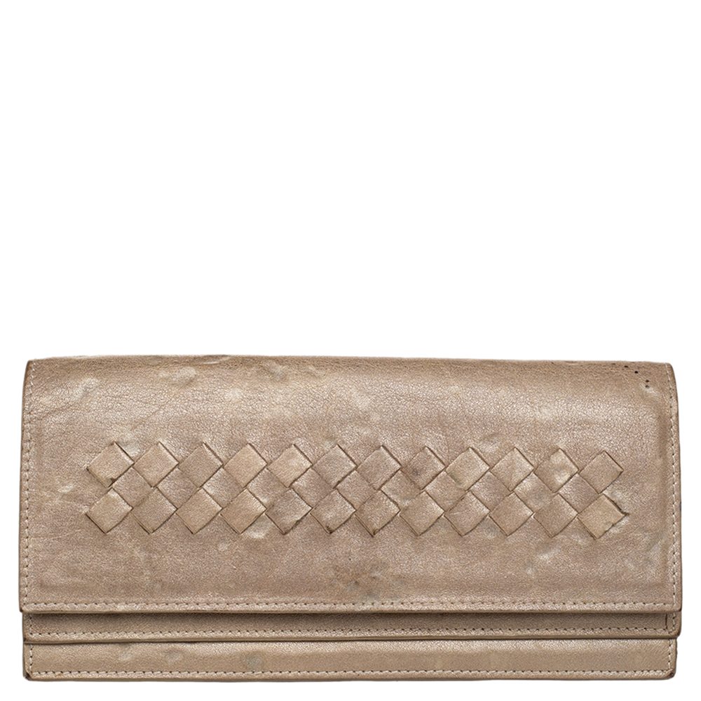 luxury-women-bottega-veneta-used-handbags-p469940-005 Bottega Veneta Beige Intrecciato leather Bifold Wallet