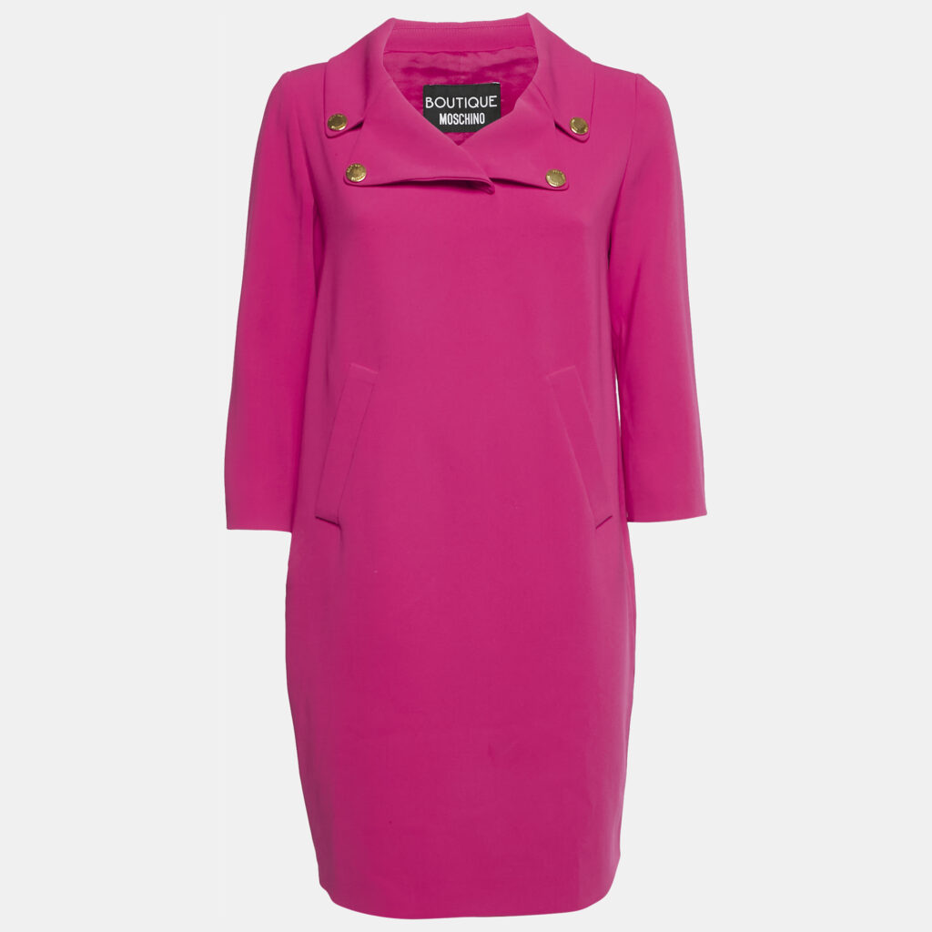 Boutique Moschino Pink Crepe Mini Dress S
