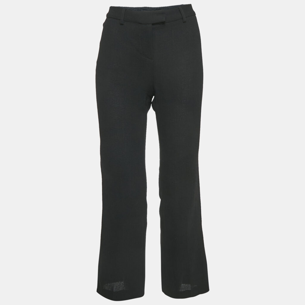 luxury-women-boutique-moschino-used-clothes-p1141750-005 Boutique Moschino Black Wool Straight Leg Formal Trousers S