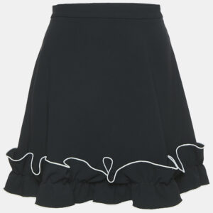 boutique moschino black crepe ruffled mini skirt s