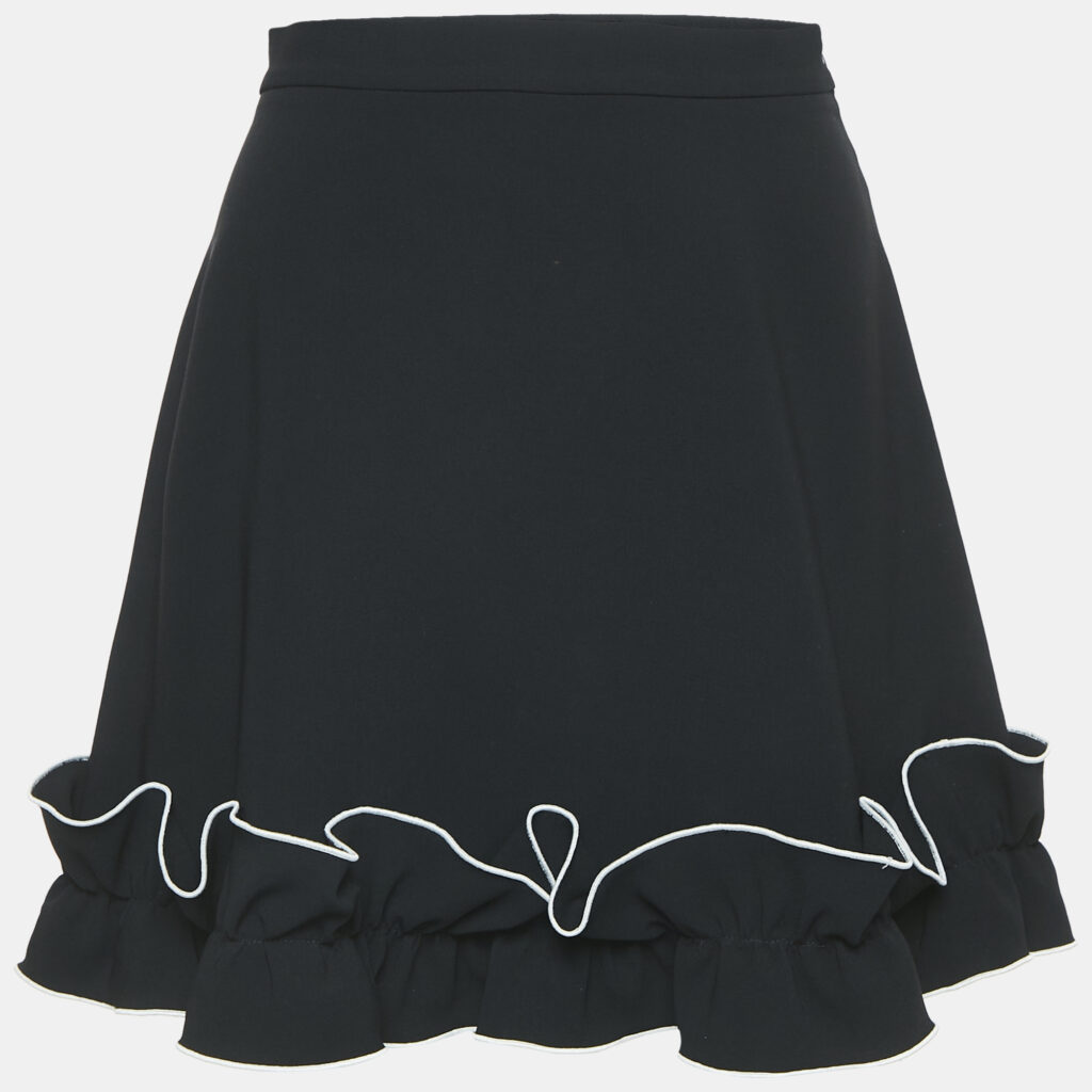 luxury-women-boutique-moschino-used-clothes-p1141751-005.jpg Boutique Moschino Black Crepe Ruffled Mini Skirt S