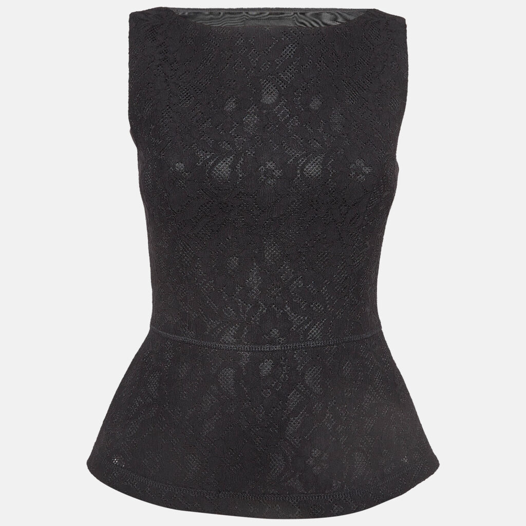 luxury-women-boutique-moschino-used-clothes-p986696-001 Boutique Moschino Black Lace Peplum Top S