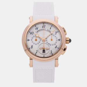 Breguet Marine Chronograph 8827BR/52/586 Automatic Rose Gold Mother of Pearl Dial Women's Wristwatch 34.6mm