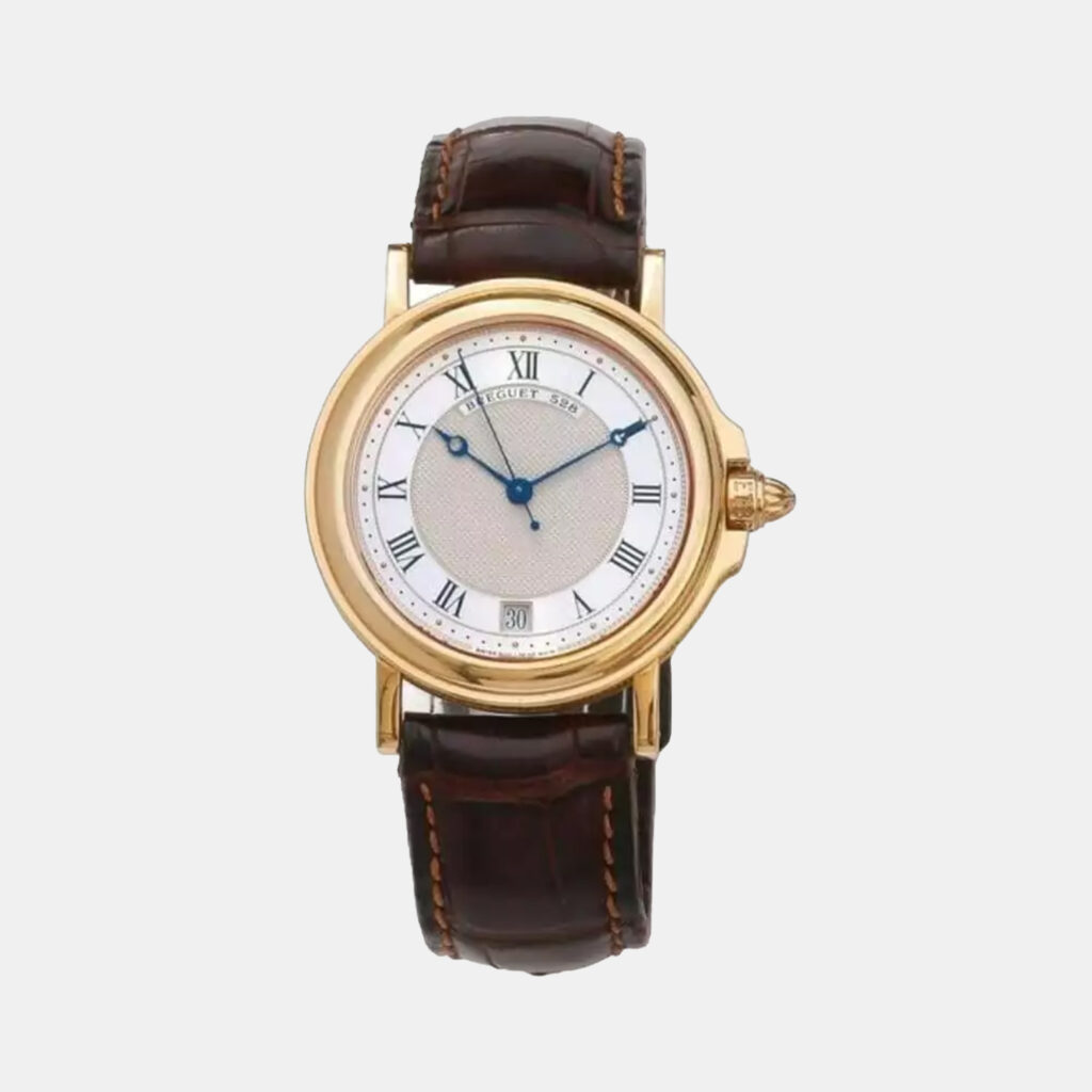 luxury-women-breguet-used-watches-p1152812-002 Breguet White 18k Yellow Gold Marine 3400BA Automatic Women's Wristwatch 35.5mm