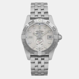 Breitling White Stainless Steel Galactic A37330 Automatic Men's Wristwatch 36 mm