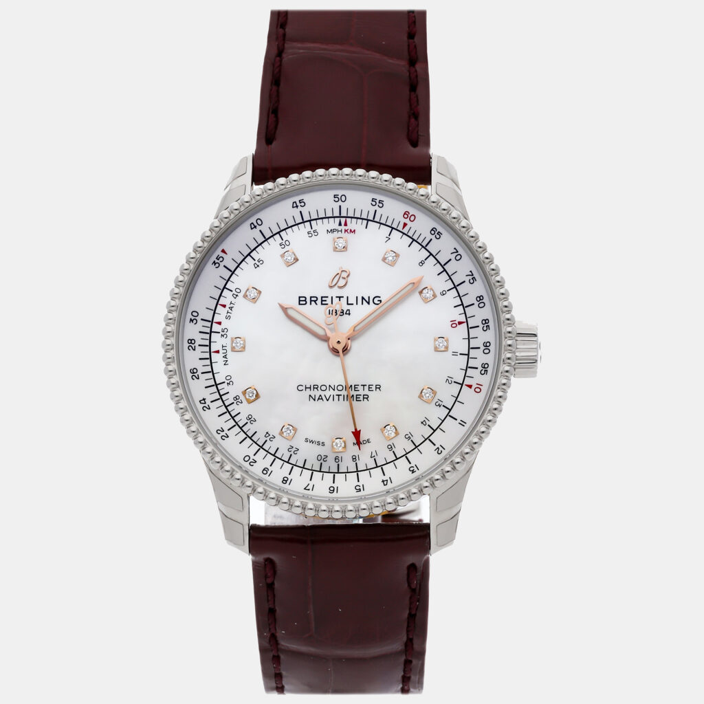 Breitling Navitimer A17395211A1P2 Automatic White Stainless Steel Women’s Wristwatch 35mm