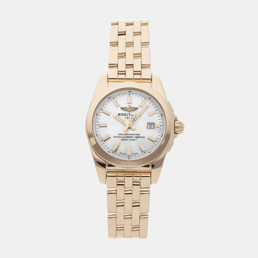 luxury-women-breitling-used-watches-p976881-001 Breitling Galactic H7234812/A791 Quartz White 18k Rose Gold Women’s Wristwatch 29mm