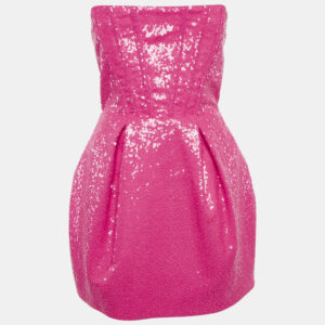Bronx & Banco Pink Sequin Strapless Corset Maraya Mini Dress S