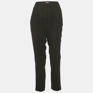 Brunello Cucinelli Black Crepe Trousers L