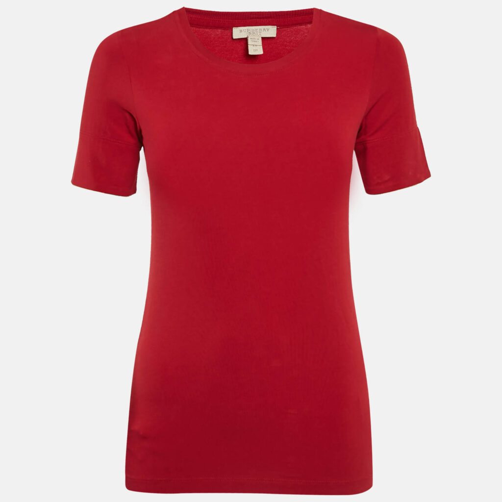 Burberry Brit Red Jersey Crewneck T-Shirt XS
