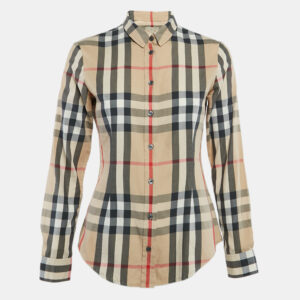 Burberry Brit Beige Nova Check Cotton Long Sleeve Shirt XS