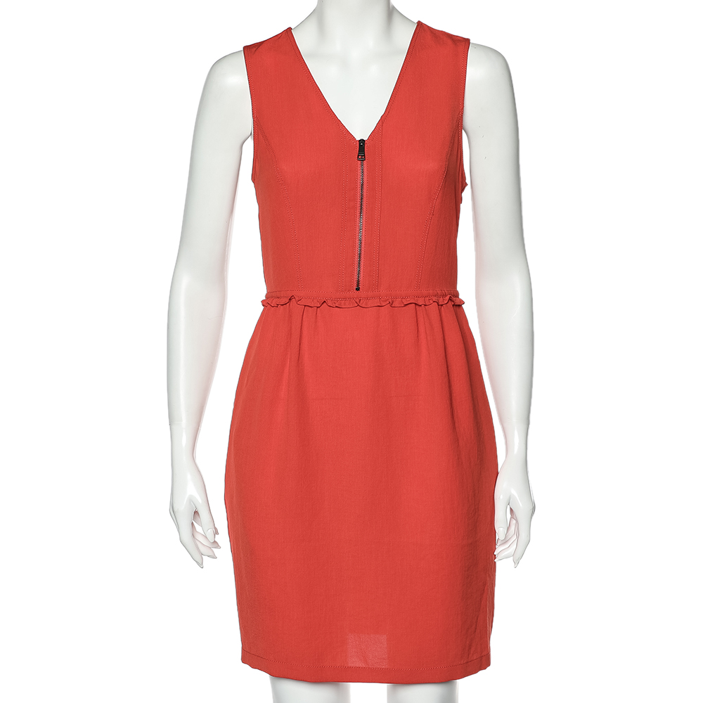 luxury-women-burberry-brit-used-clothes-p595991-002-2 Burberry Brit Dark Orange Sleeveless Mini Dress S