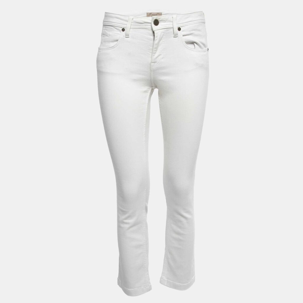 luxury-women-burberry-brit-used-clothes-p843566-003 Burberry Brit White Denim Alperton Cropped Jeans S Waist 27"