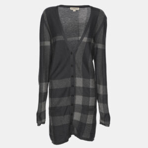 Burberry London Grey Wool Blend Cardigan XL