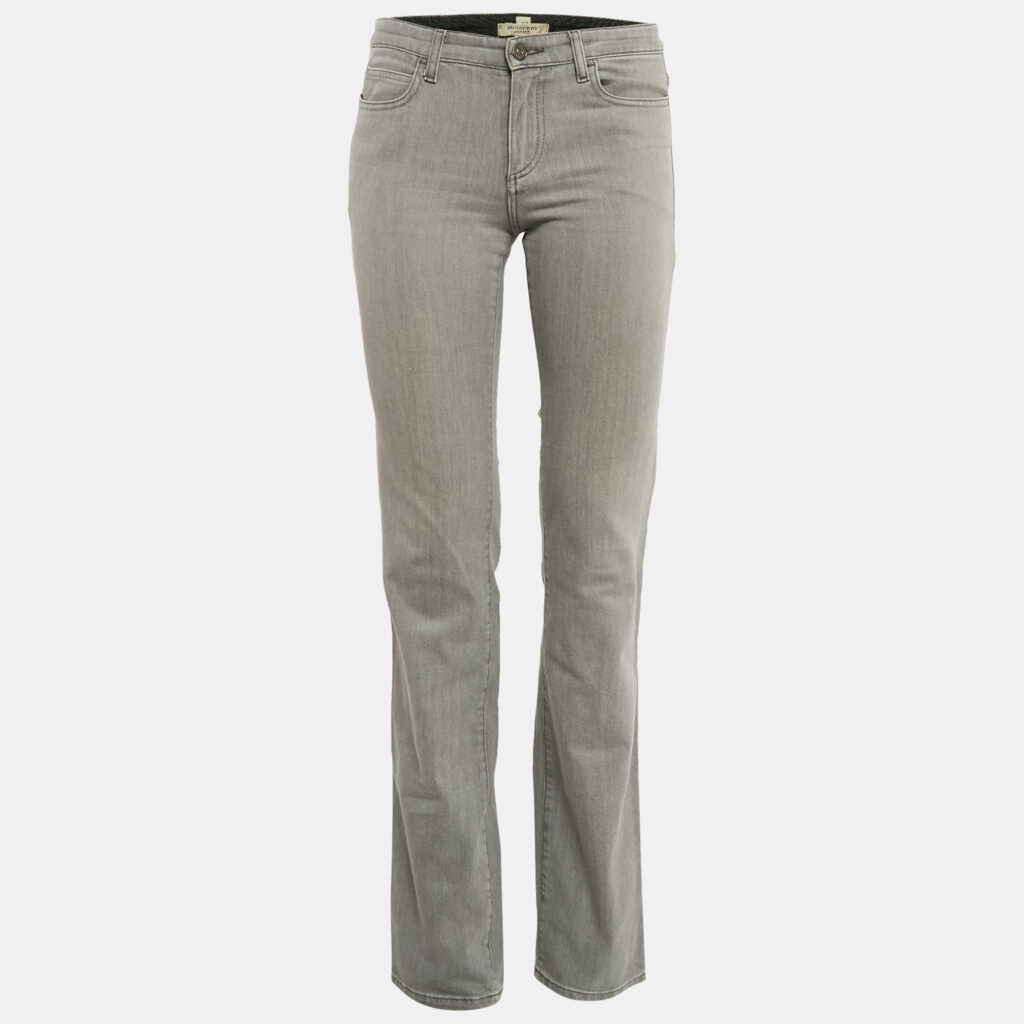 luxury-women-burberry-london-used-clothes-p1098125-002 Burberry London Grey Denim Straight Leg Jeans S Waist 28"
