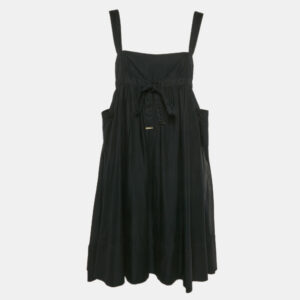 Burberry London Black Cotton Sleeveless Flared Short Dress M