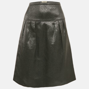 Burberry London Metallic Lurex Pleated Knee-Length Skirt M