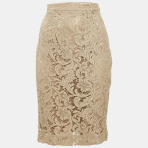 Burberry Beige Lace Knee-Length Skirt S