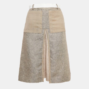 Burberry London Beige Linen Panel Skirt XS