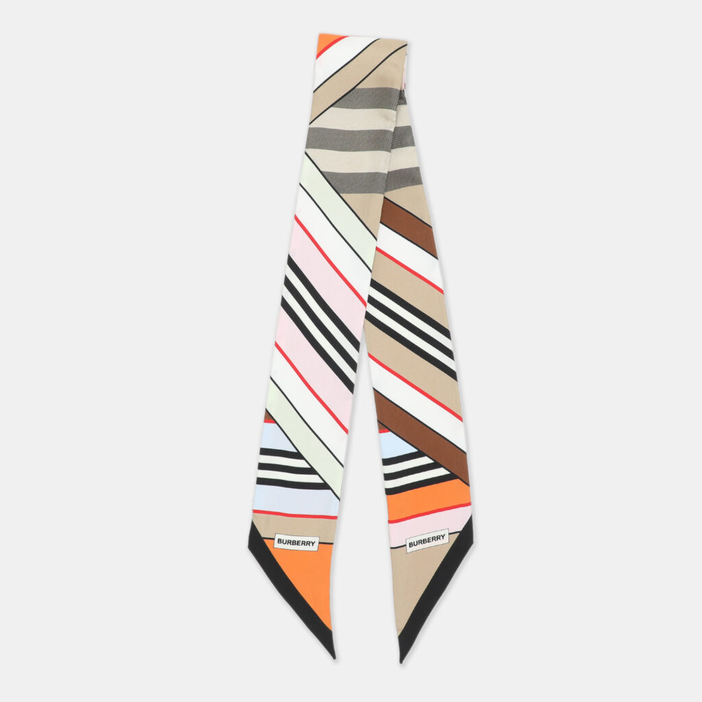 luxury-women-burberry-new-accessories-p1161727-001 Burberry Multicolor Montage Print Silk Skinny Neck Scarf