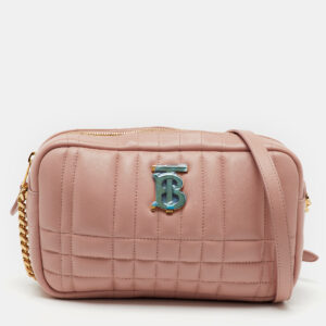 Burberry Pink Quilted Leather Small Lola Camera Bag