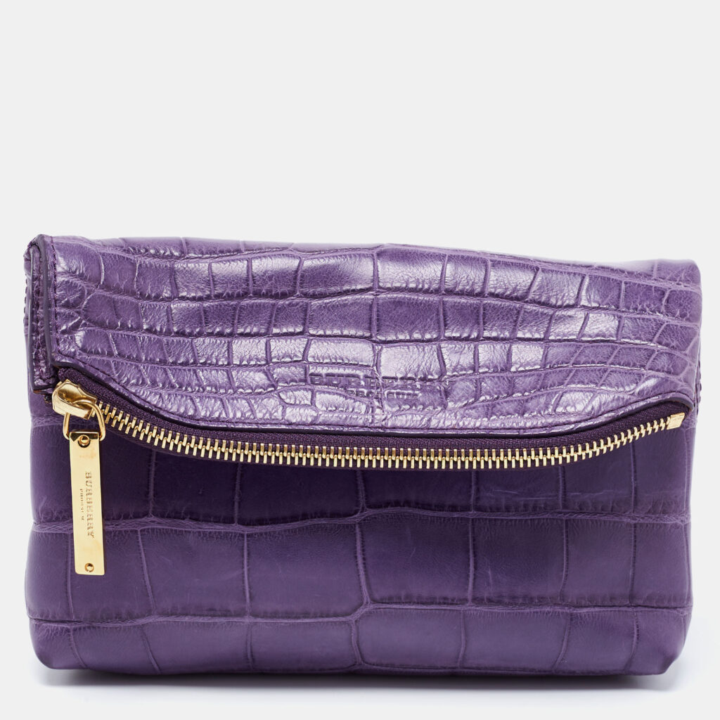 luxury-women-burberry-new-handbags-p678697-013-1 Burberry Prorsum Purple Crocodile Leather Kendal Clutch