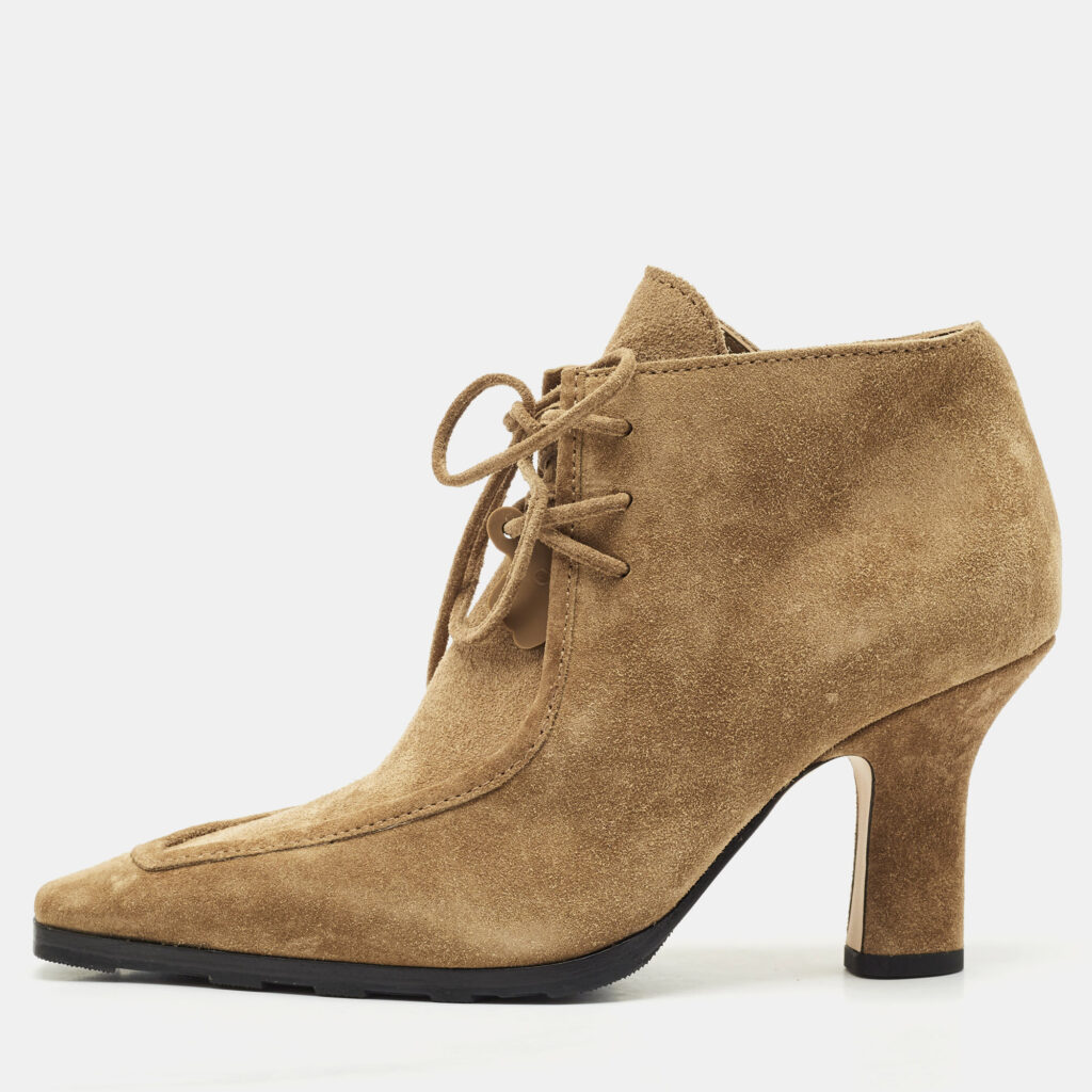 luxury-women-burberry-new-shoes-p1155342-007 Burberry Brown Suede Storm Lace Up Ankle Booties Size 37