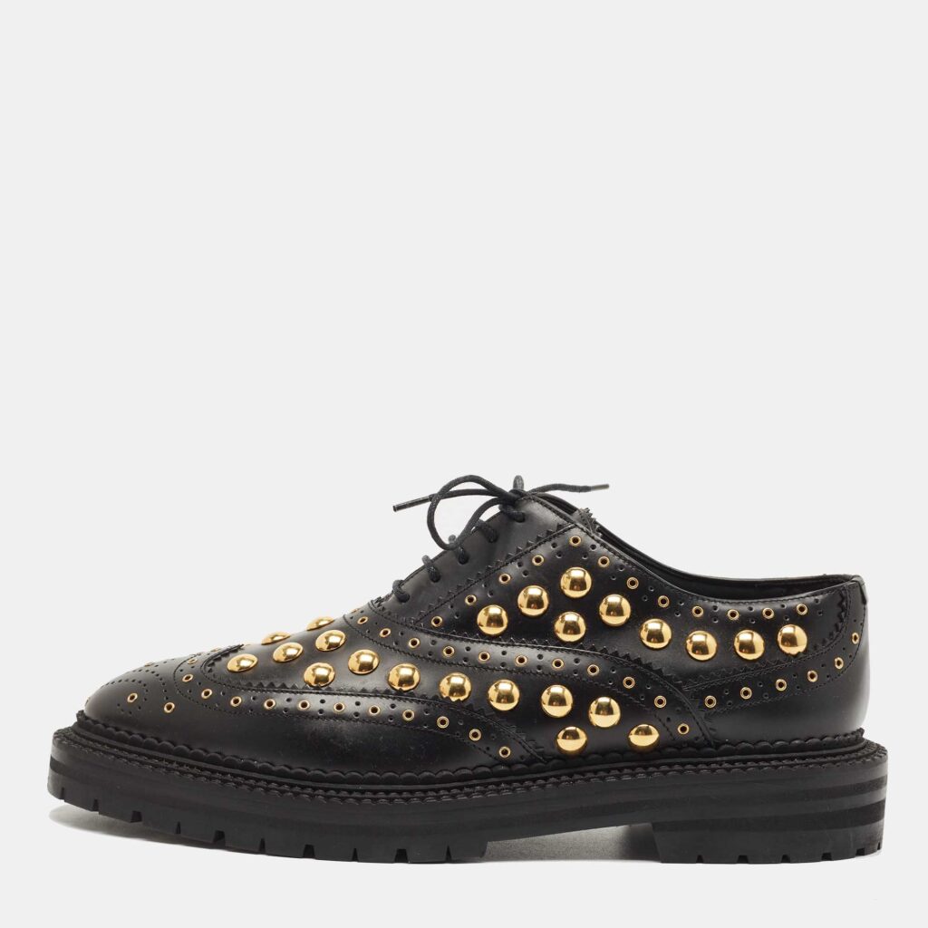 luxury-women-burberry-new-shoes-p858308-003 Burberry Black Brogue Leather Deardown Derby Size 40