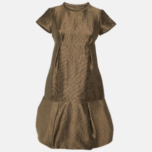 Burberry Prorsum Vintage Brown Wool & Silk Pleated Dress S