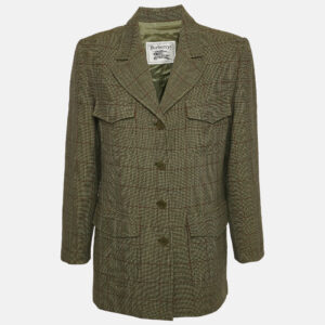 Burberry Prorsum Vintage Green Check Wool Blazer M