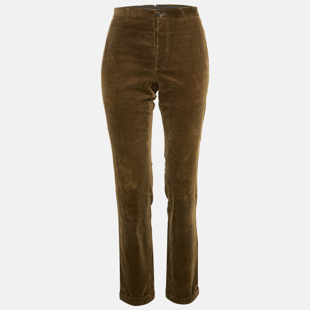 luxury-women-burberry-prorsum-used-clothes-p1153218-001 Burberry Prorsum Khaki Green Corduroy Pants M