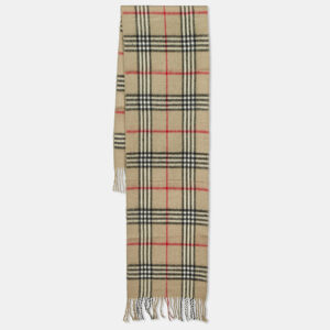 Burberry Beige Vintage Check Lambwool Scarf