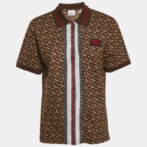 Burberry Brown Monogram Cotton Pique Copland Polo T-Shirt S