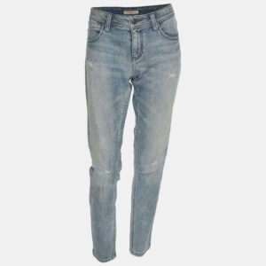 burberry blue denim ripped detail skinny jeans m