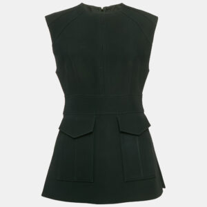 Burberry Black Wool Pocket Detail Sleeveless Tunic Top M