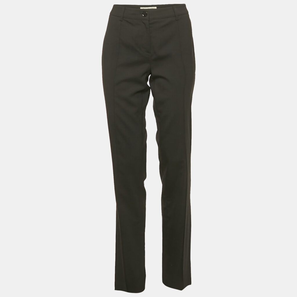 Burberry Black Wool Regular Fit Trousers S