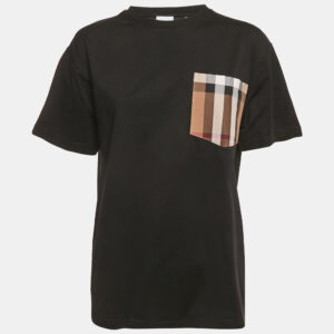 Burberry Black Carrick Checks Jersey T-Shirt S