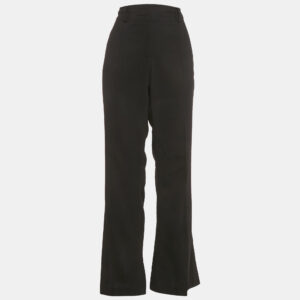 Burberry Black Wool Crepe Flared Trousers M