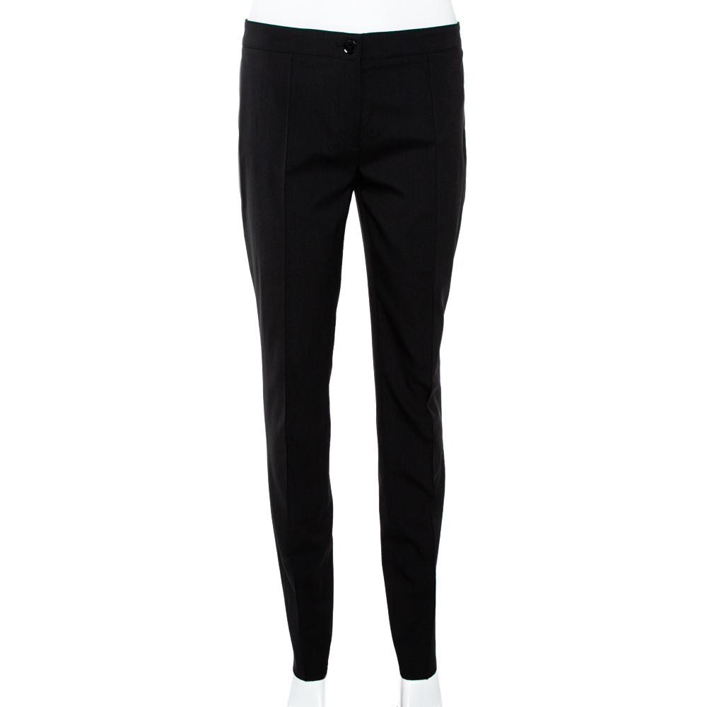 Burberry London Black Wool Blend Tailored Trousers S