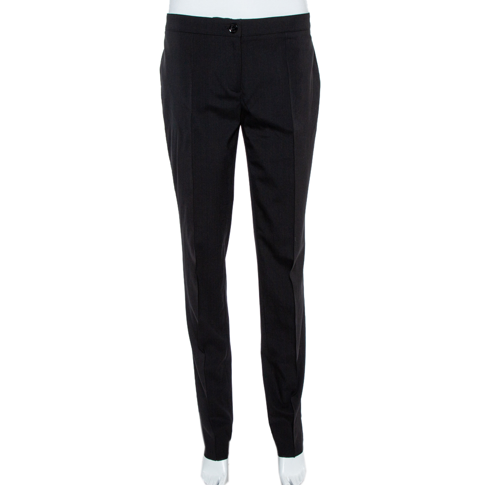 Burberry London Black Wool Blend Tailored Trousers S
