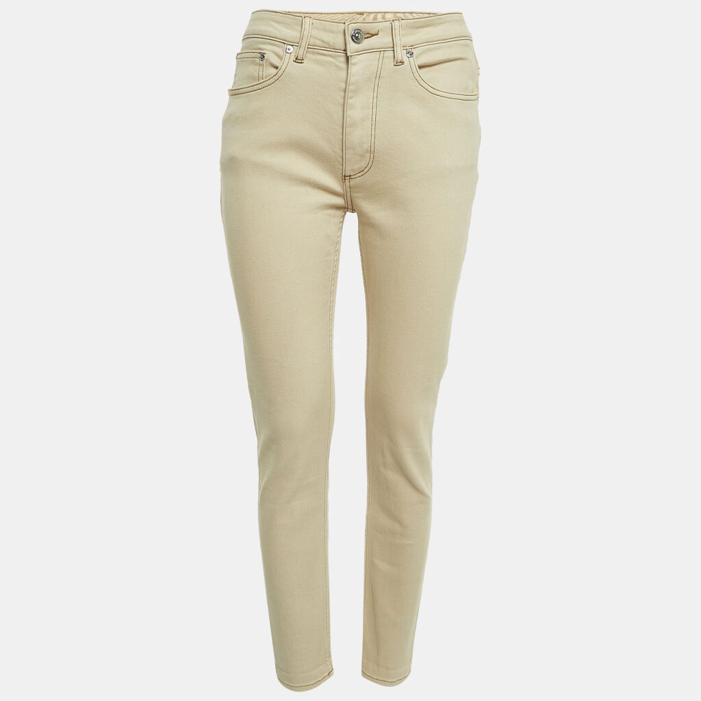 luxury-women-burberry-used-clothes-p927837-001 Burberry Beige Denim Pocket Detail Skinny Jeans S Waist 27"