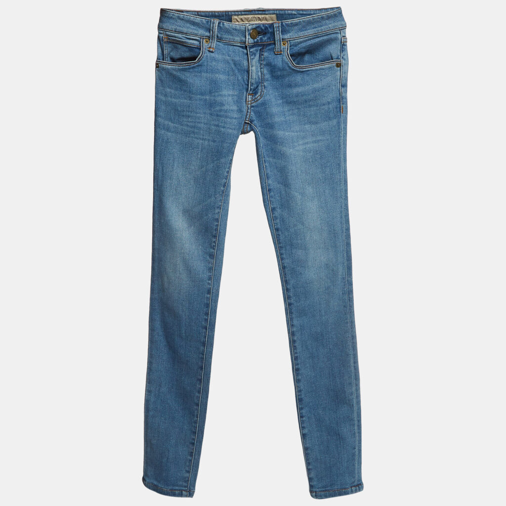 luxury-women-burberry-used-clothes-p933253-006 Burberry Blue Washed Denim Low-Rise Skinny Jeans S Waist 24''