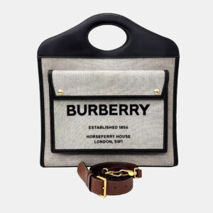 Burberry Multicolor Canvas and Leather Pocket Shoulder Bag