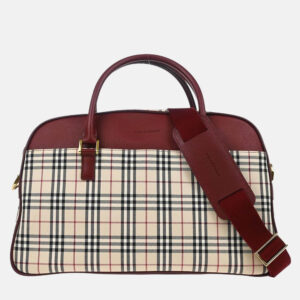 Burberry Beige Bordeaux Check Handbag