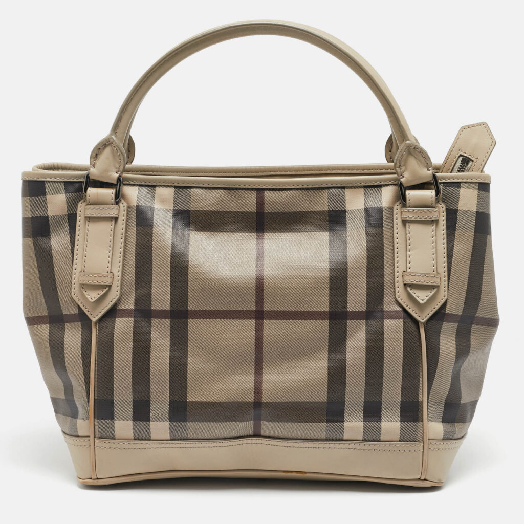luxury-women-burberry-used-handbags-p1145848-016 Burberry Beige Smoked Check PVC Tote