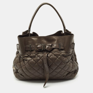 burberry olive green quilted leather medium enmore hobo