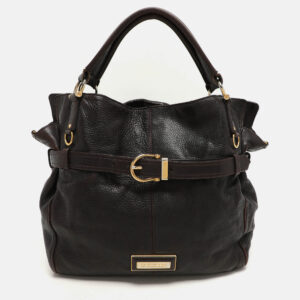 Burberry Brown Leather Belted Hobo