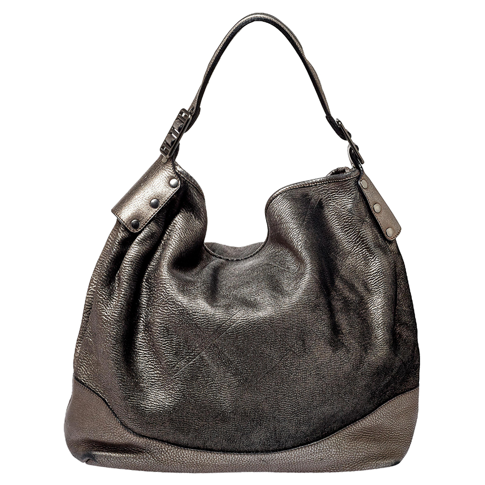 luxury-women-burberry-used-handbags-p407750-005 Burberry Metallic Silver Leather Large Hobo