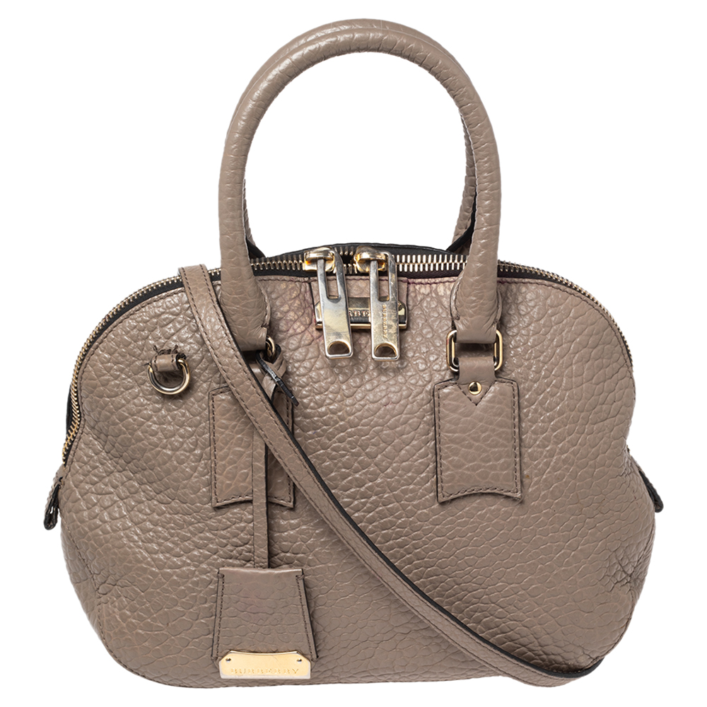 luxury-women-burberry-used-handbags-p521801-007-1 Burberry Grey Grain Leather Orchard Satchel